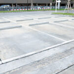 Outdoor parking lot with no car